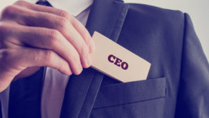 Man with a CEO card